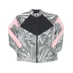 INC men's shiny reflective nylon & mesh lined windbreaker outdoor jogging jacket